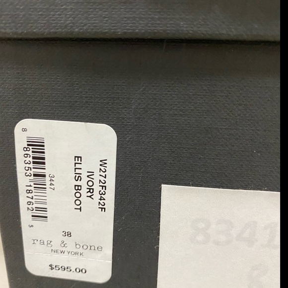 NWT rag & bone Ellis Boot Ivory Italian Lamb Leather. Size 7 or Size 8 - Picture 15 of 16